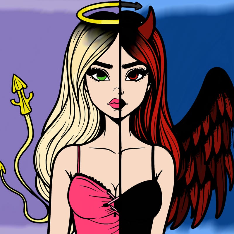 devil vs angel realistic girl