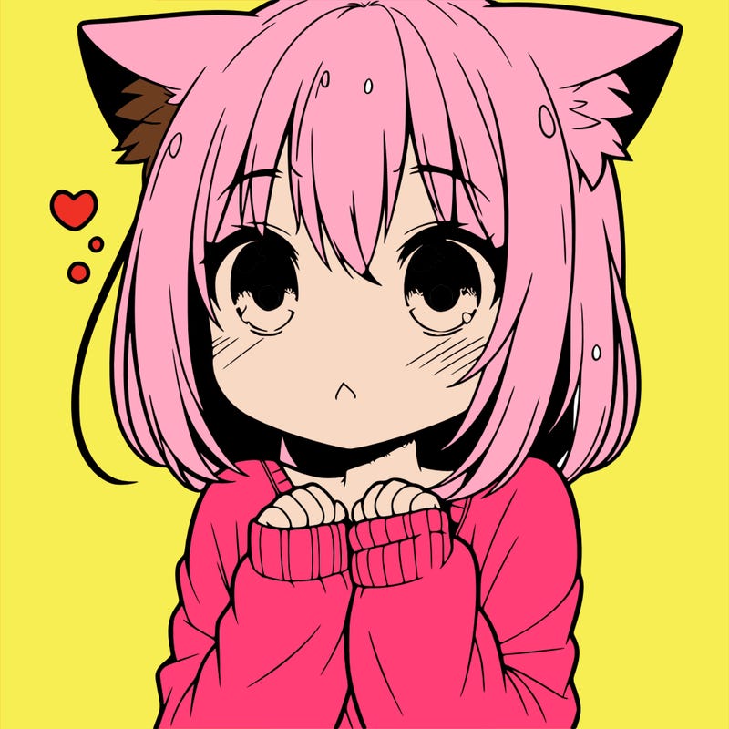 shy anime catgirl