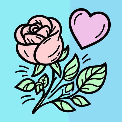 rose and heart