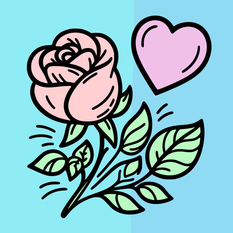 rose and heart