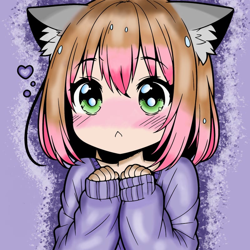shy anime catgirl