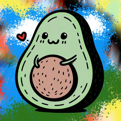 an avocado hugging an avocado