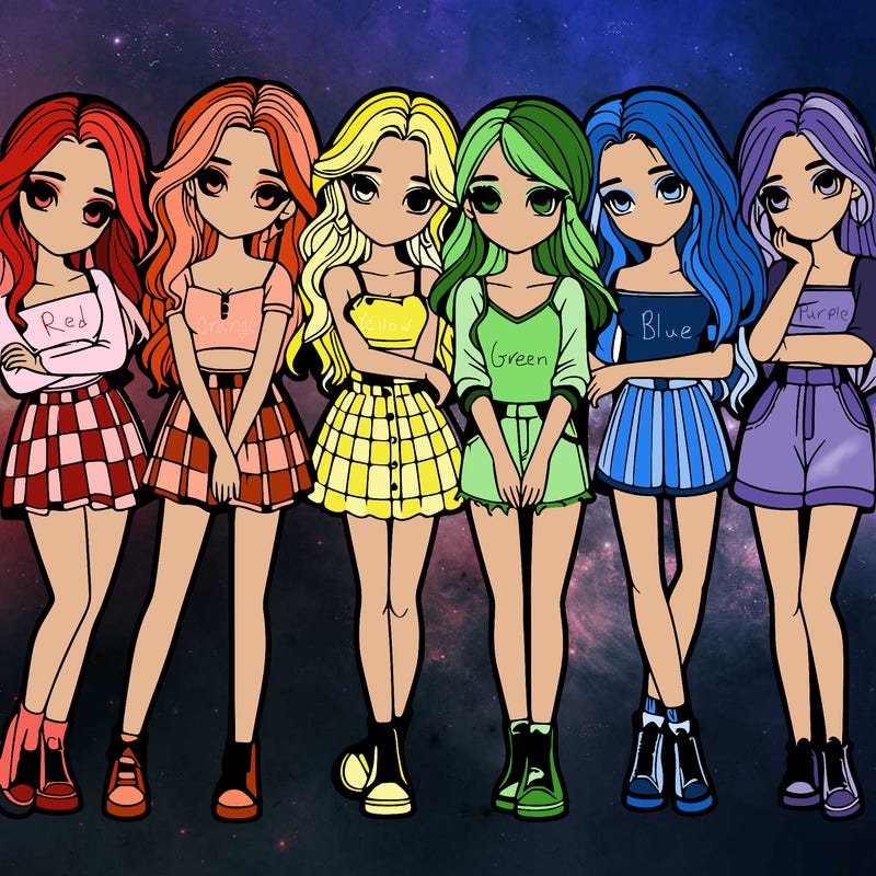 a group of girls realistic