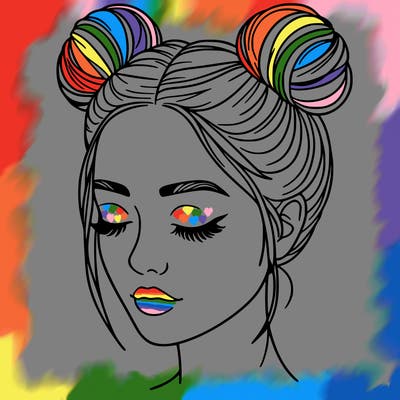 woman with hair buns