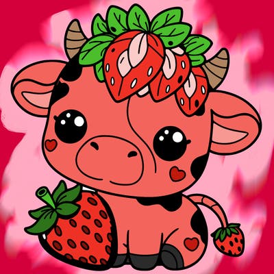 cute strawberry cow
