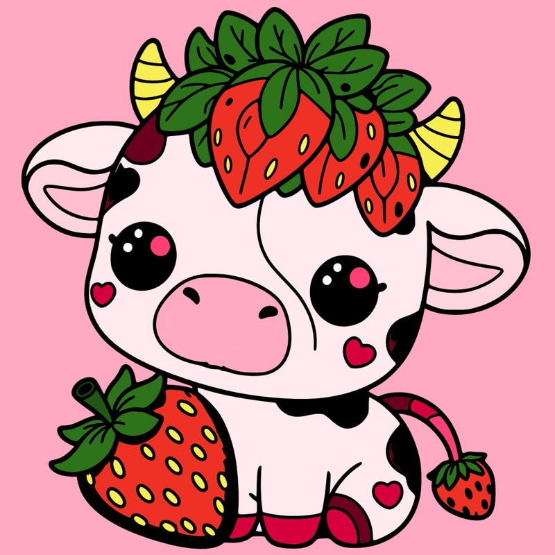 cute strawberry cow