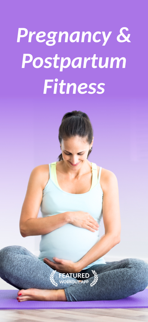 FitMama: Pregnancy Workout - Mujer embarazada practicando yoga en una esterilla para la salud prenatal y postnatal