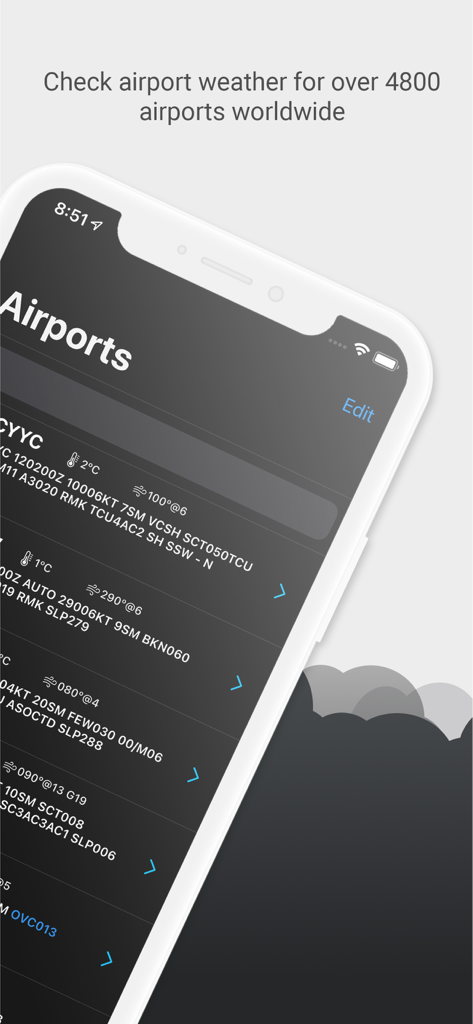 Noisy Goose - Aviation weather app showing METAR and airport information for pilots