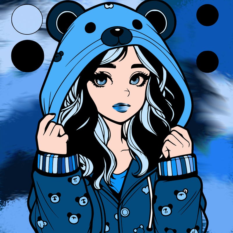 realistic girl in a animal pjs hoodie