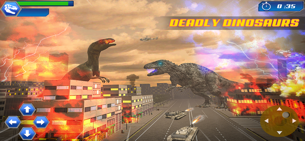 Ultimate Animal Destruction 3D - Giant dinosaurs attacking a city and fighting military tanks in Ultimate Animal Destruction 3D
