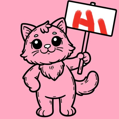 cat holding a sign