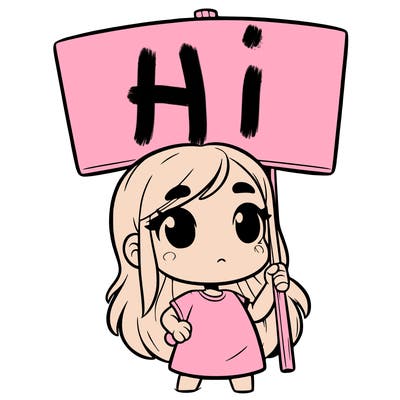 girl with blank sign