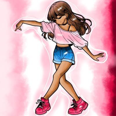 realistic girl danceing
