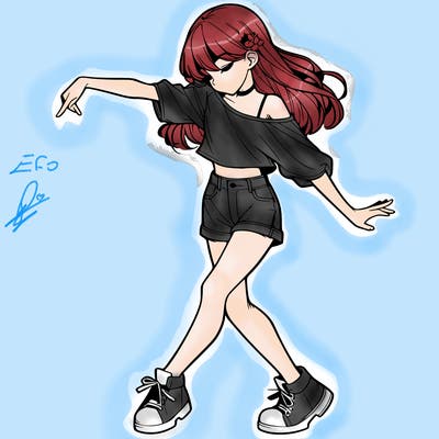 realistic girl danceing
