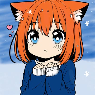 shy anime catgirl