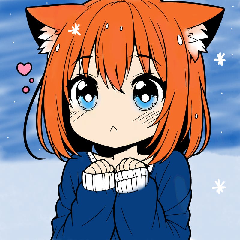 shy anime catgirl