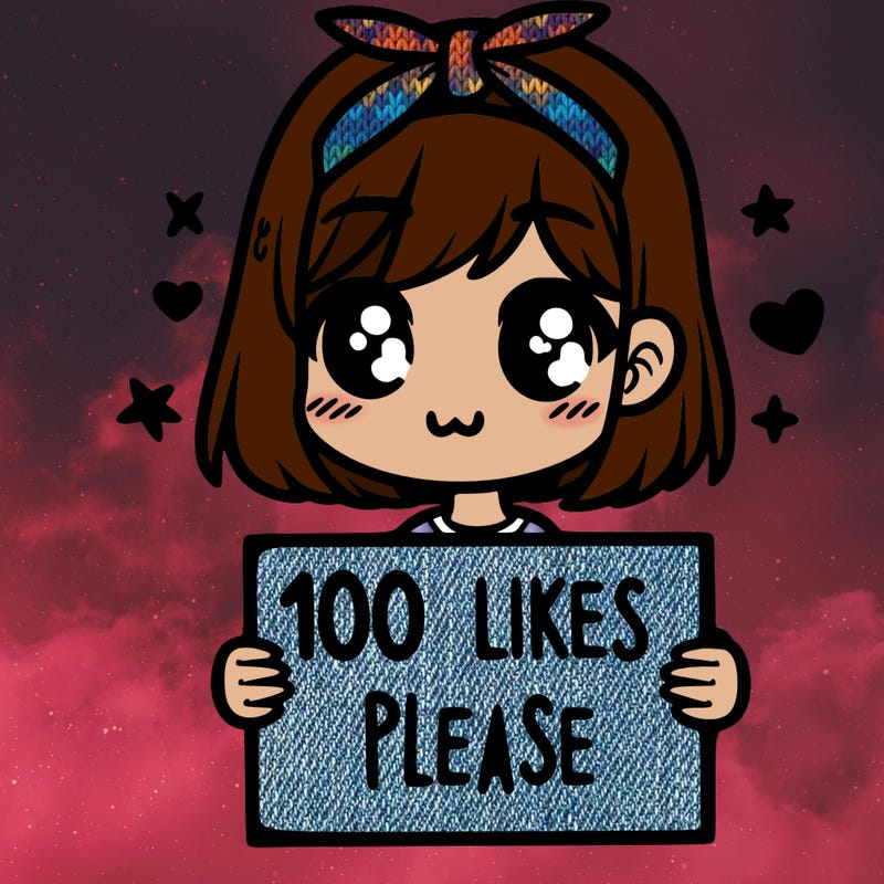 girl holding sign saying 100 likes please