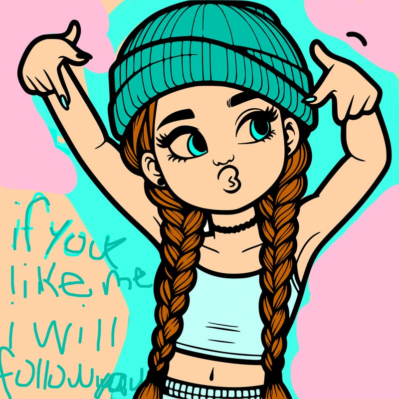 realistic teenage girl with braids and a beanie and crop top doing 🫶🏼