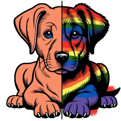 realistic dog split picture