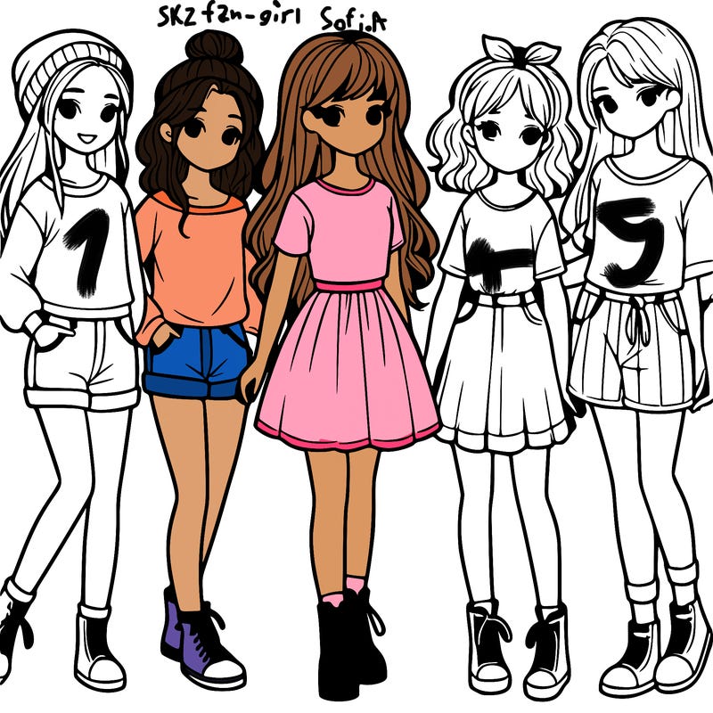 a group of five girls