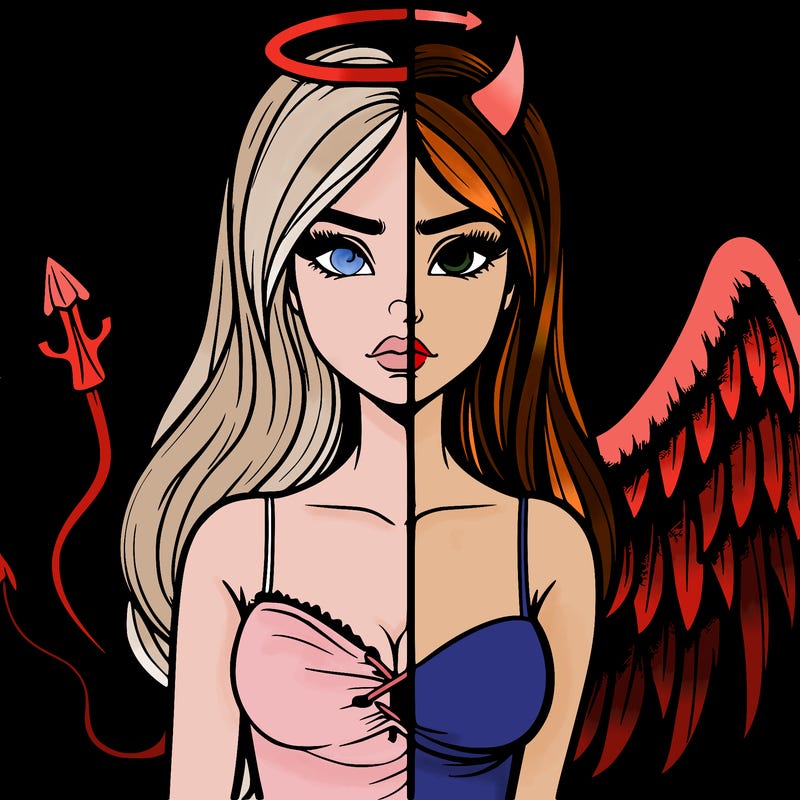 devil vs angel realistic girl