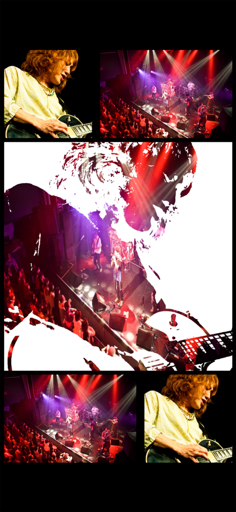 Silhouette - Image Maker App - Uma silhueta de guitarrista preenchida com uma foto de show de música ao vivo usando o aplicativo Silhouette.