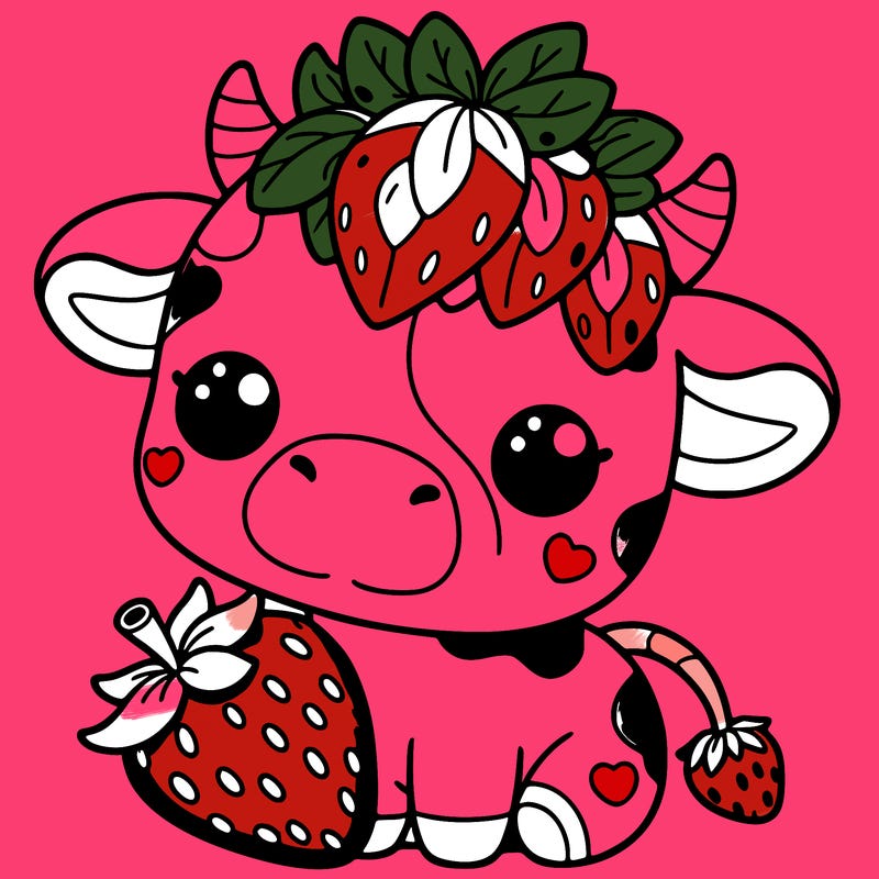 cute strawberry cow