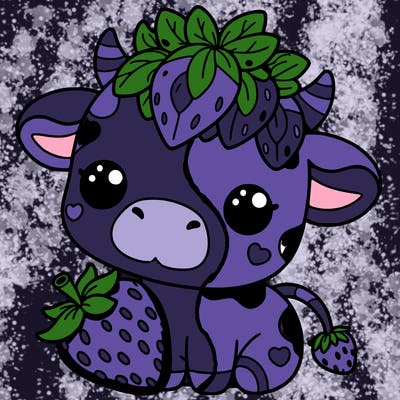 cute strawberry cow