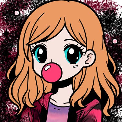 girl with bubble gum