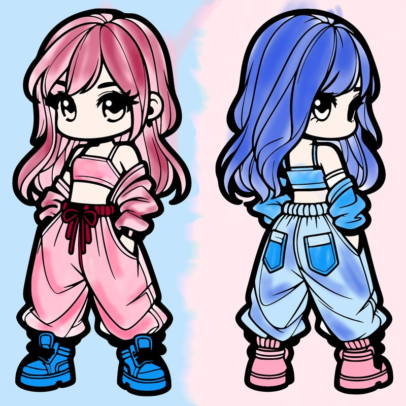 girl in crop top and baggy pants