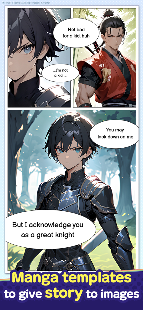 Dobby Canvas - An anime manga page layout with character dialogue and story templates created with AI