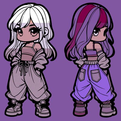 girl in crop top and baggy pants