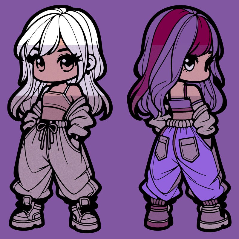 girl in crop top and baggy pants