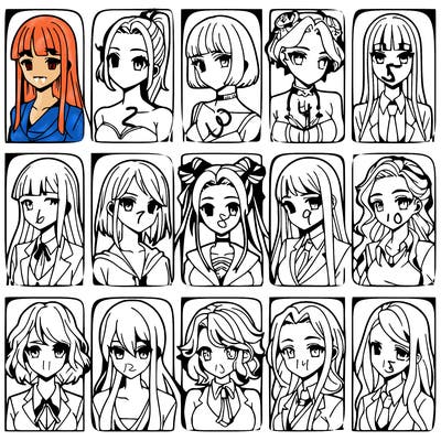 girls that look diffrent anime