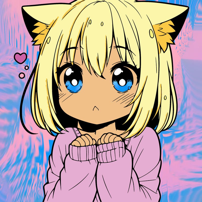 shy anime catgirl