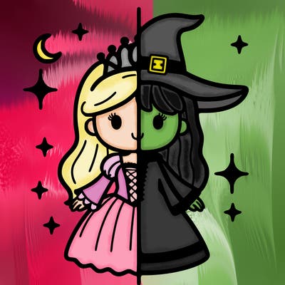 split princess and witch