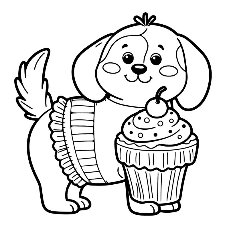 dog in a cupcake outfit