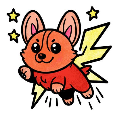 a. corgi with powers
