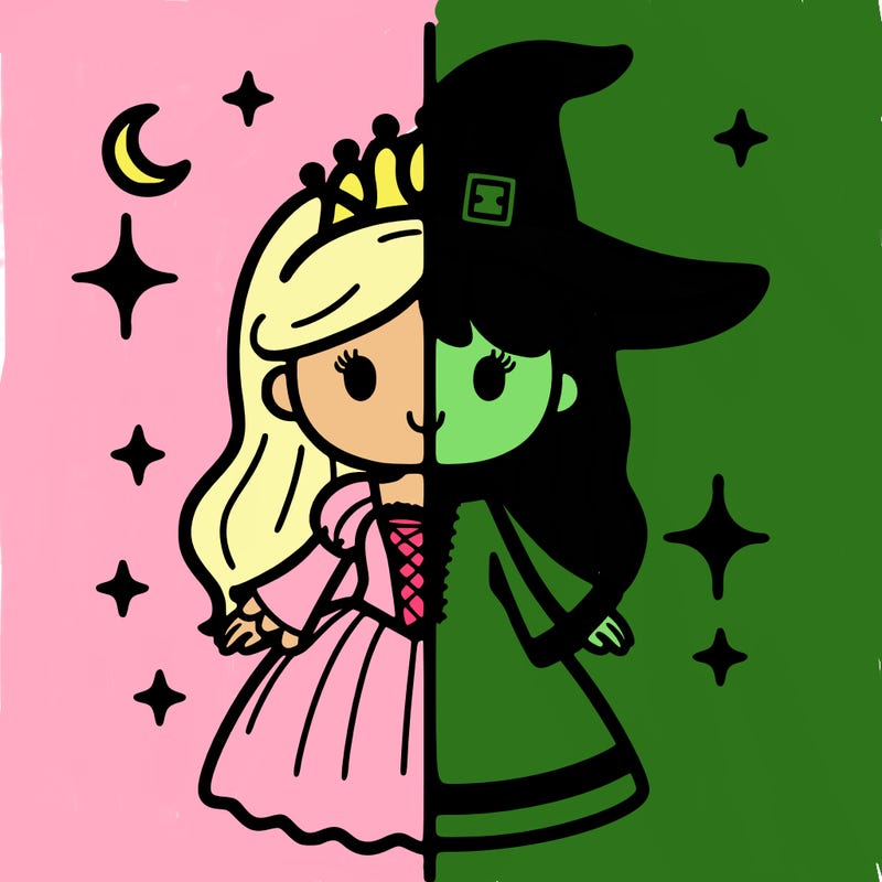 split princess and witch