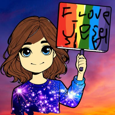 realistic girl holding up a sign