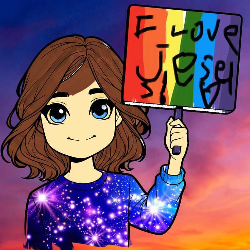 realistic girl holding up a sign