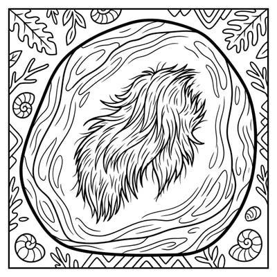Uncover the mysteries of the past with this exciting coloring page featuring ancient mammal fur preserved in gleaming amber. Designed especially for kids, it's a fantastic way to combine creativity with prehistoric discovery.