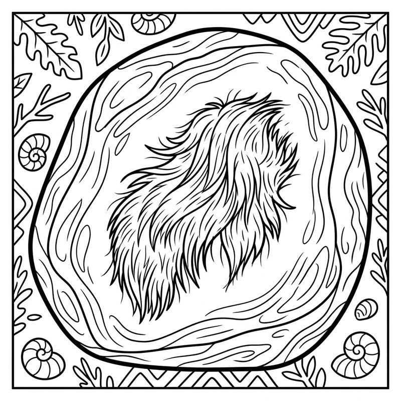 Uncover the mysteries of the past with this exciting coloring page featuring ancient mammal fur preserved in gleaming amber. Designed especially for kids, it's a fantastic way to combine creativity with prehistoric discovery.