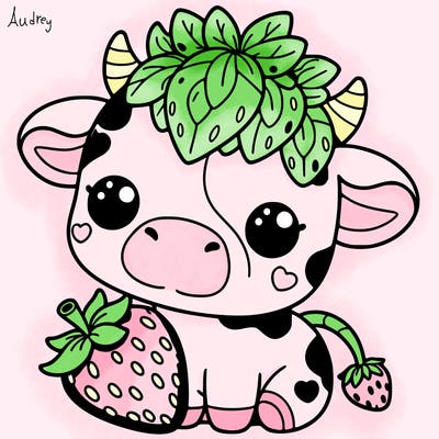 cute strawberry cow
