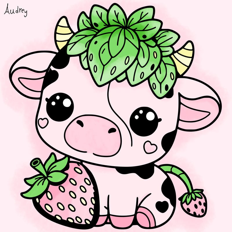 cute strawberry cow