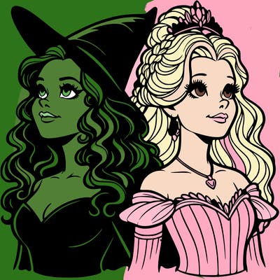 'elphaba and glinda (realistic)
