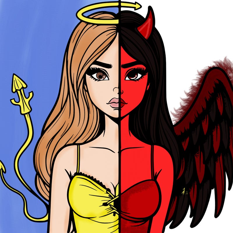 devil vs angel realistic girl
