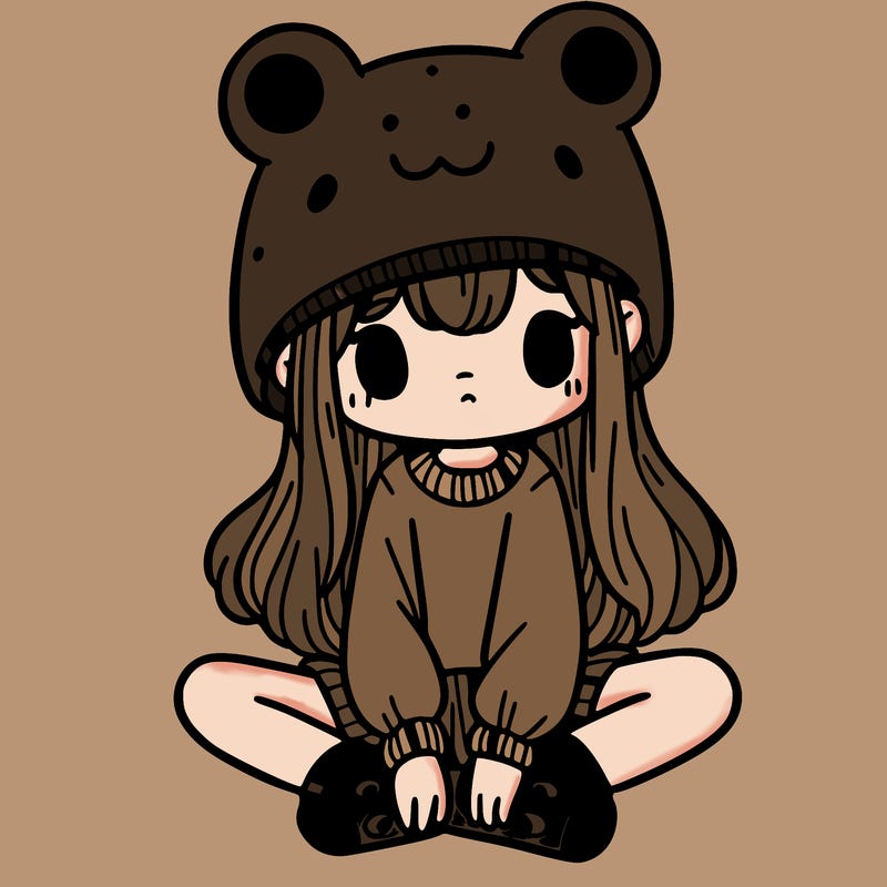 a girl wearing a frog hat and some frog socks