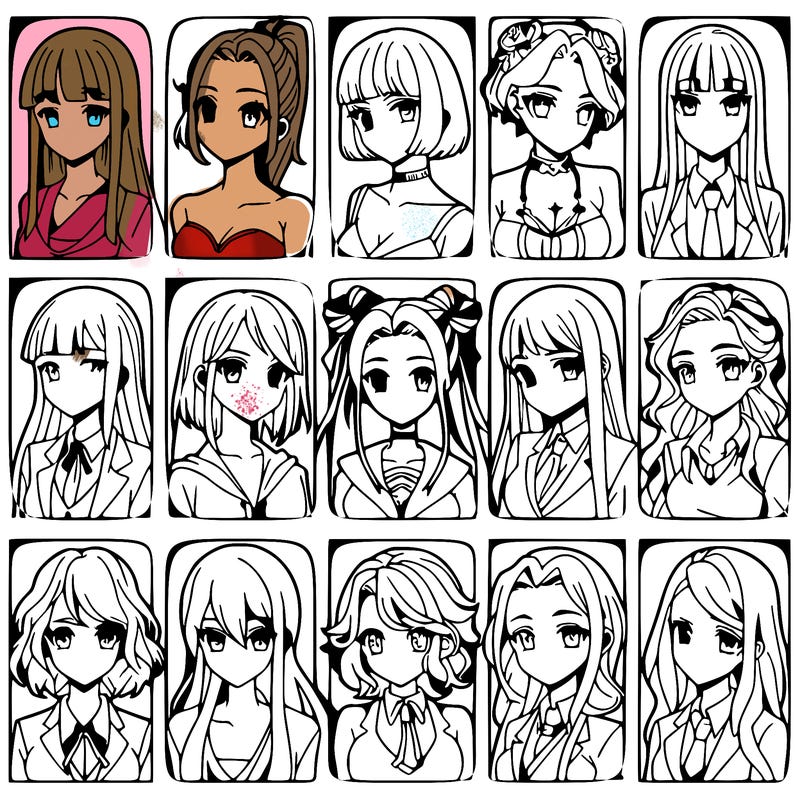 girls that look diffrent anime