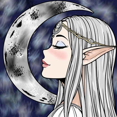 a realistic moon elf